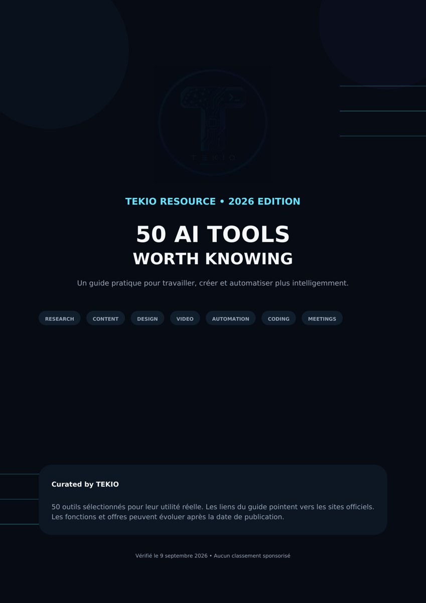 TEKIO 50 AI Tools PDF cover